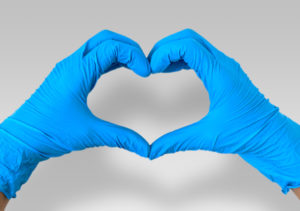 s, m, lg and xl blue nitrile protective medical gloves