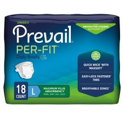 Prevail Per-fit Daily Briefs L Max Plus Absorbency | Free Briefs & Diapers Through Medicaid