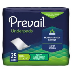 Prevail Underpads, L (25 Count) | Underpads Covered by Medicaid